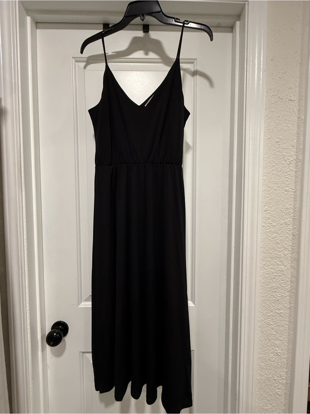 H&M Black V-Neck Spaghetti-Strap Maxi Dress
